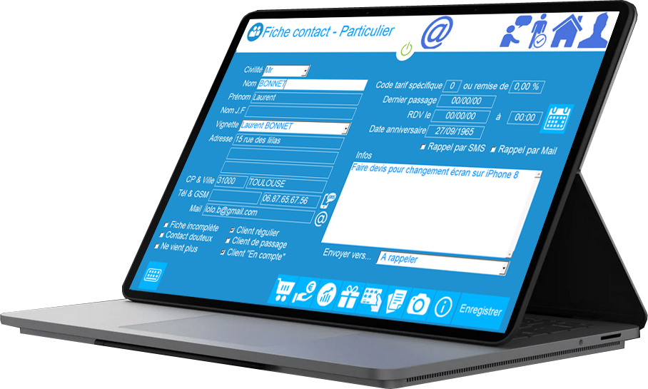 Fiche Contact logiciel de caisse