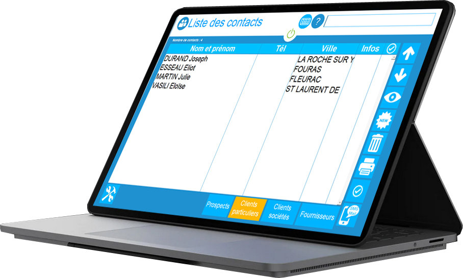liste client logiciel de caisse