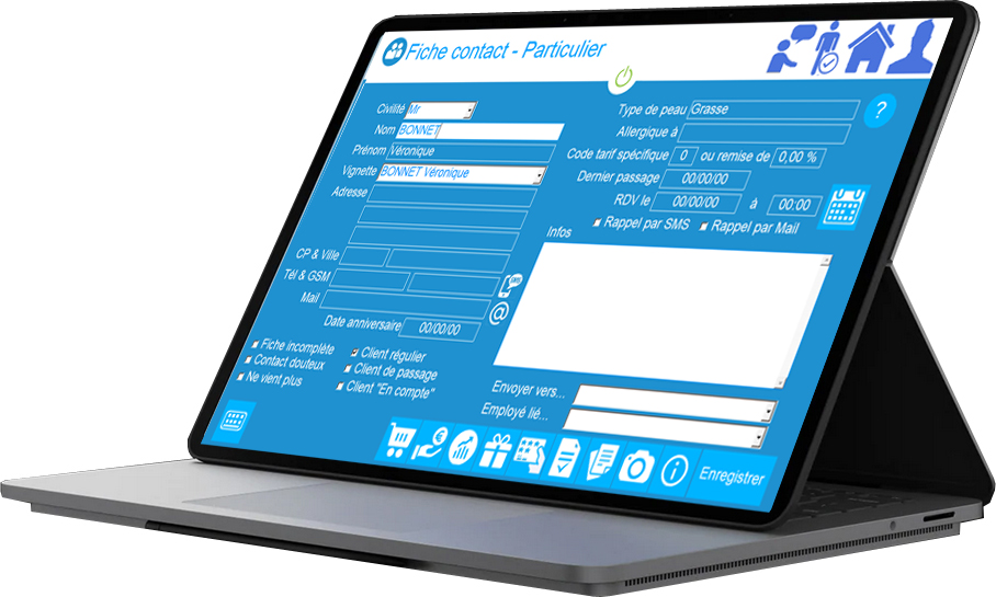 ecran client Caisse logiciel caisse