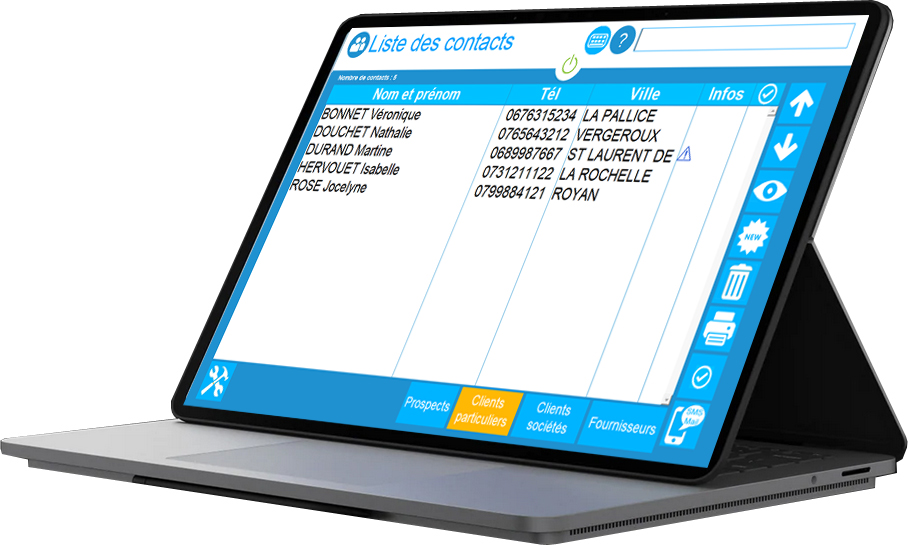 Liste clients Caisse logiciel caisse