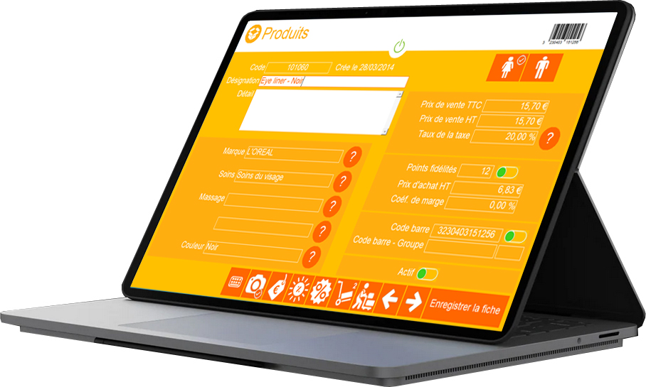 ecran produit Caisse logiciel caisse