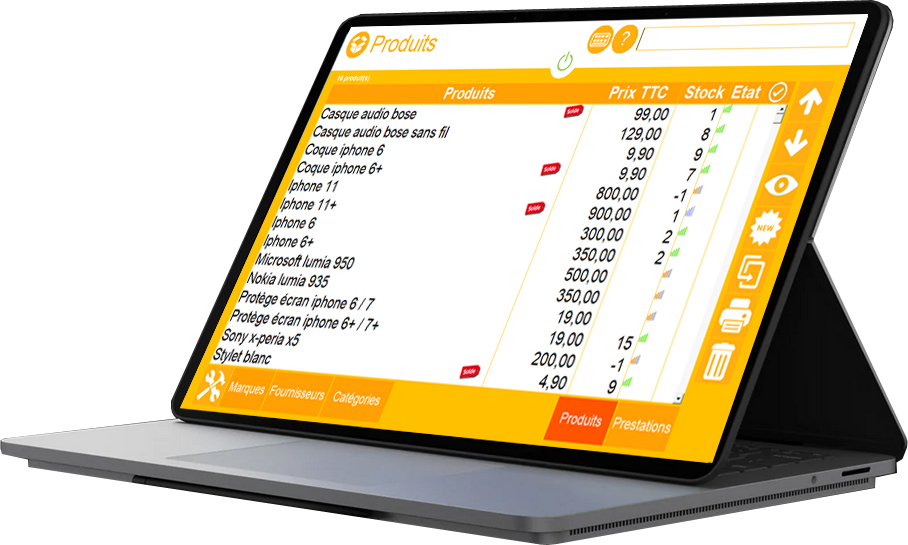 Liste Produits Caisse logiciel caisse