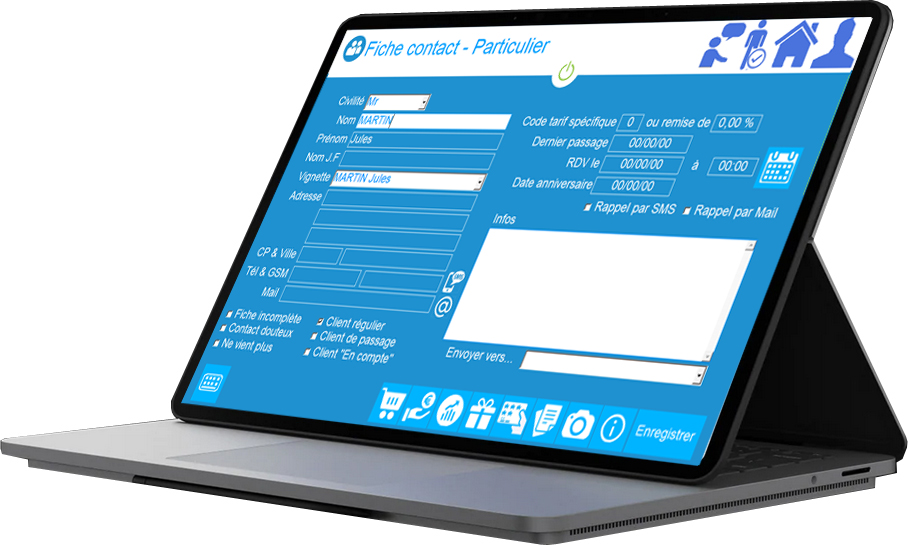 fiche client Caisse logiciel caisse