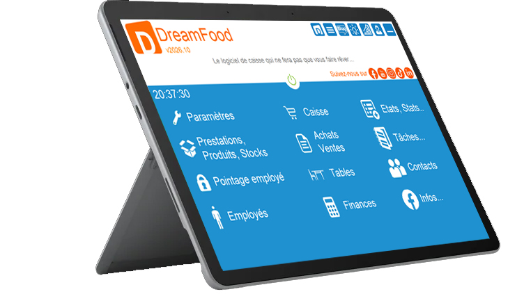 DreamFood 2026 - Logiciel de caisse pour restaurant, food-truck, snack