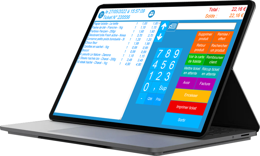Ecran Caisse Vendeurs Particuliers logiciel de caisse DreamEat