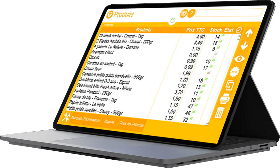 Liste Produit Vendeurs Particuliers logiciel de caisse DreamEat
