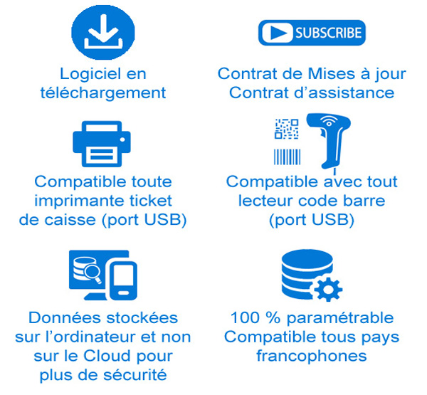 logiciel caisse tout comerce, coiffure, esthétique, tatoueur, toilettage canin, vap, fleuriste, prêt à porter, restaurant, boulangerie, caviste, 