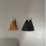 Pompoms franges marron noir
