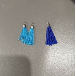 Pompoms frange bleus