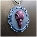 Moonbeam Atelier collier camée corbeau