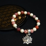 Bracelet Jaspe Red sea et perles nacrées