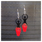 Moonbeam Atelier résine boucles d'oreilles résine rouge noir