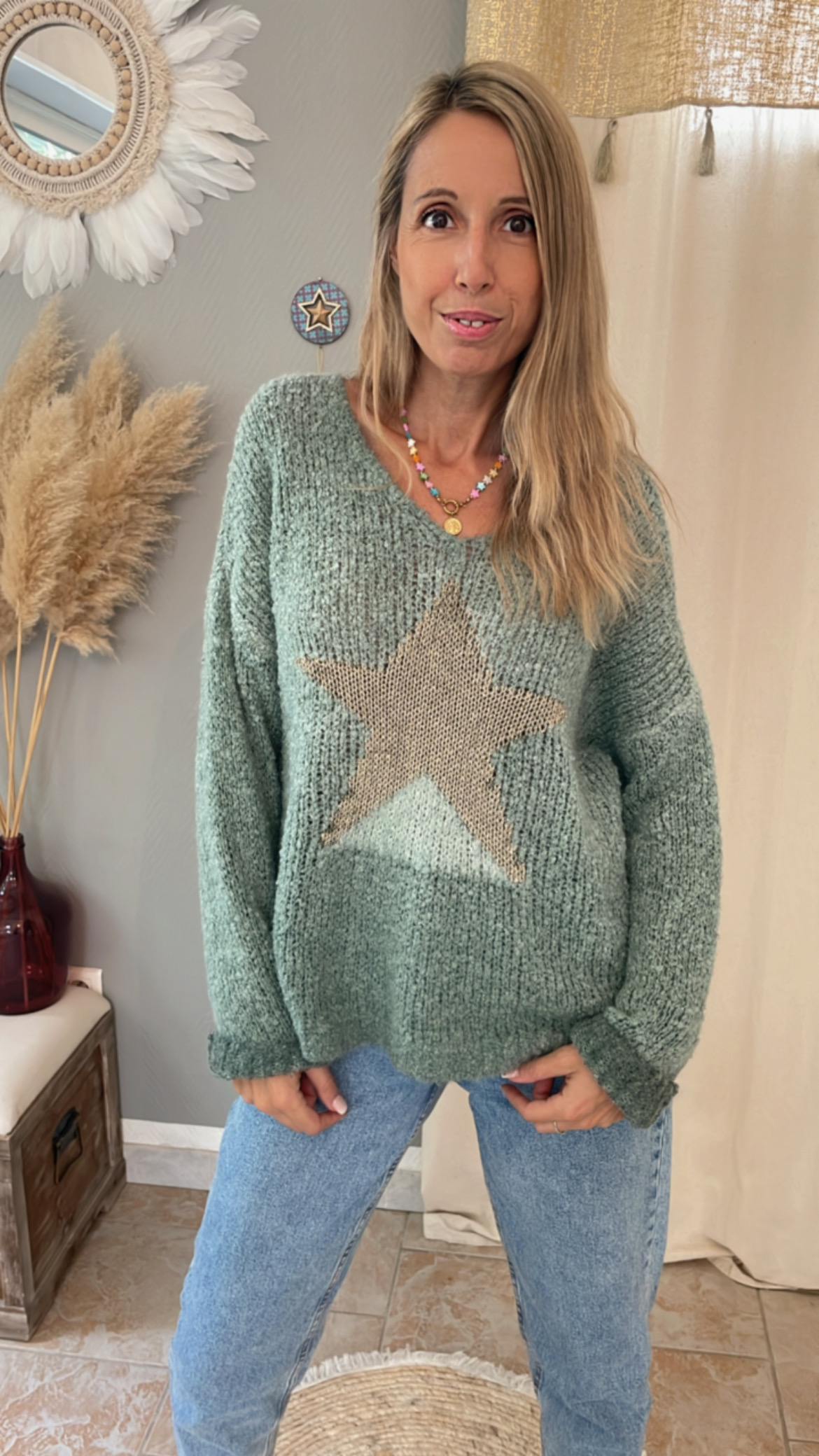 Pull bohème avec étoile centrale  (2)