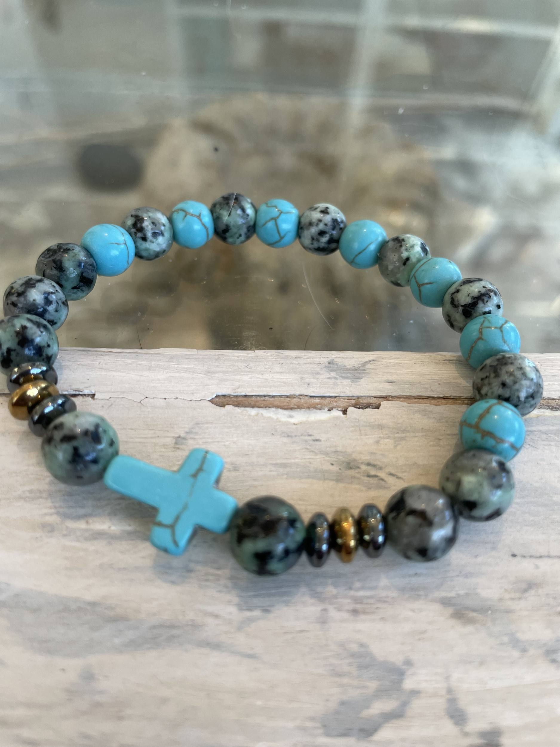 Bracelet croix turquoise (9)