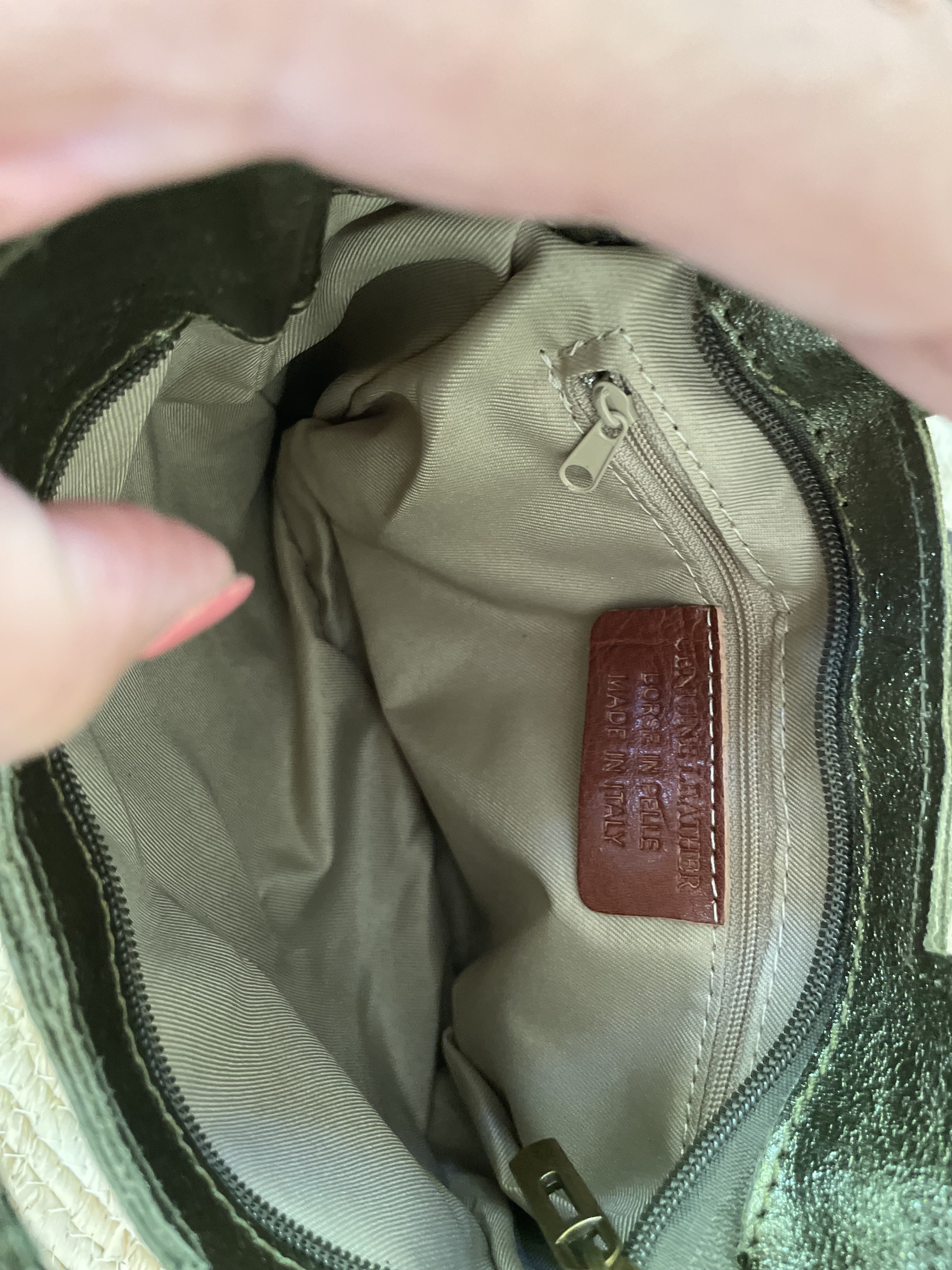 Sac cuir irisé et franges bohème (6)