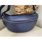 Sac banane cuir bleu irisé  (9)