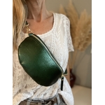 Sac banane cuir vert sapin (2)