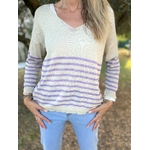 Pull lurex doré rayures lilas (14)