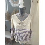 Pull lurex doré rayures lilas (17)