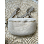 Sac banane nubuck beige crème  (2)