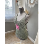 débardeur vert doré lurex avec étoile rose (14)