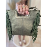 Sac cuir irisé et franges bohème (4)
