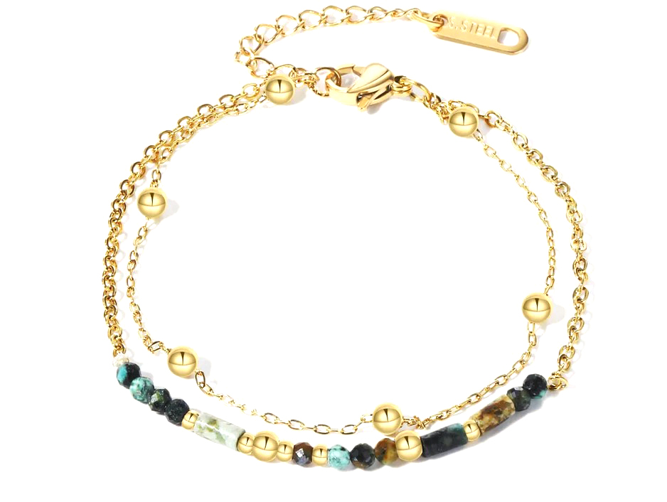 Bracelet Acier Inoxydable Avec Perle Citrine 8mm - Fabriqué En France, Neuf Avec Étiquette