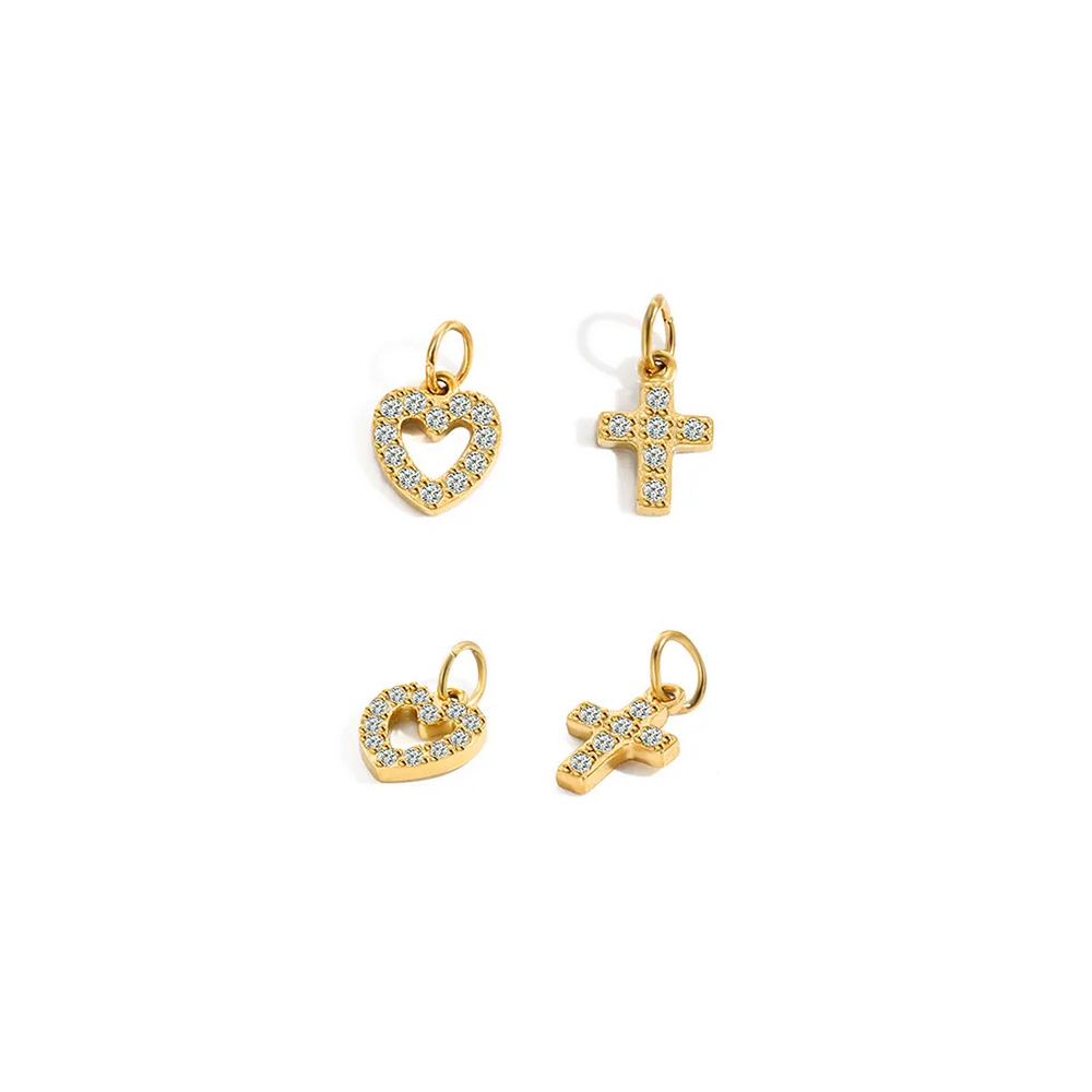 Bague Breloque Ajustable Martelée - Acier Inoxydable Doré 18K