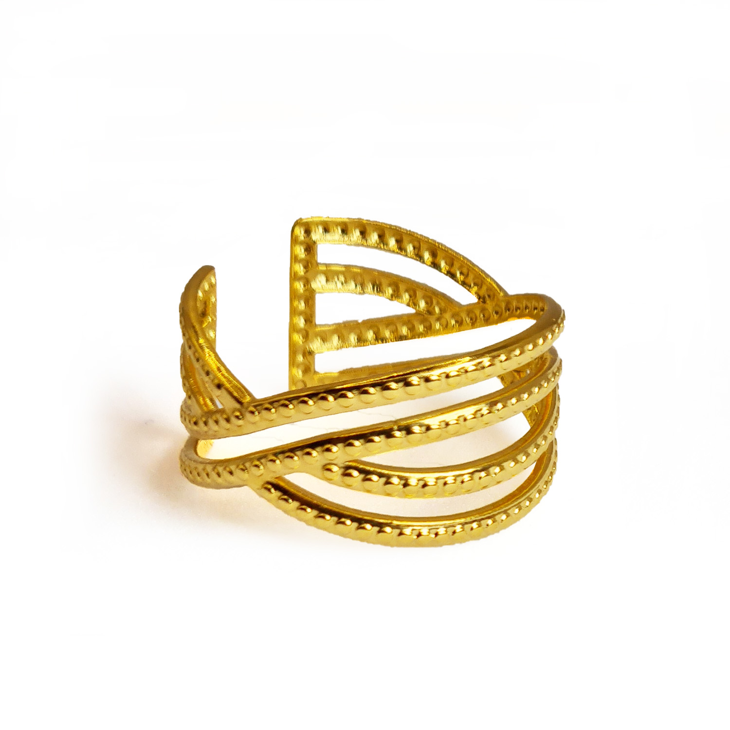Ensemble De Bijoux Géométriques En Acier Doré - Bracelet Et Collier - Mode Torsadé Neuf