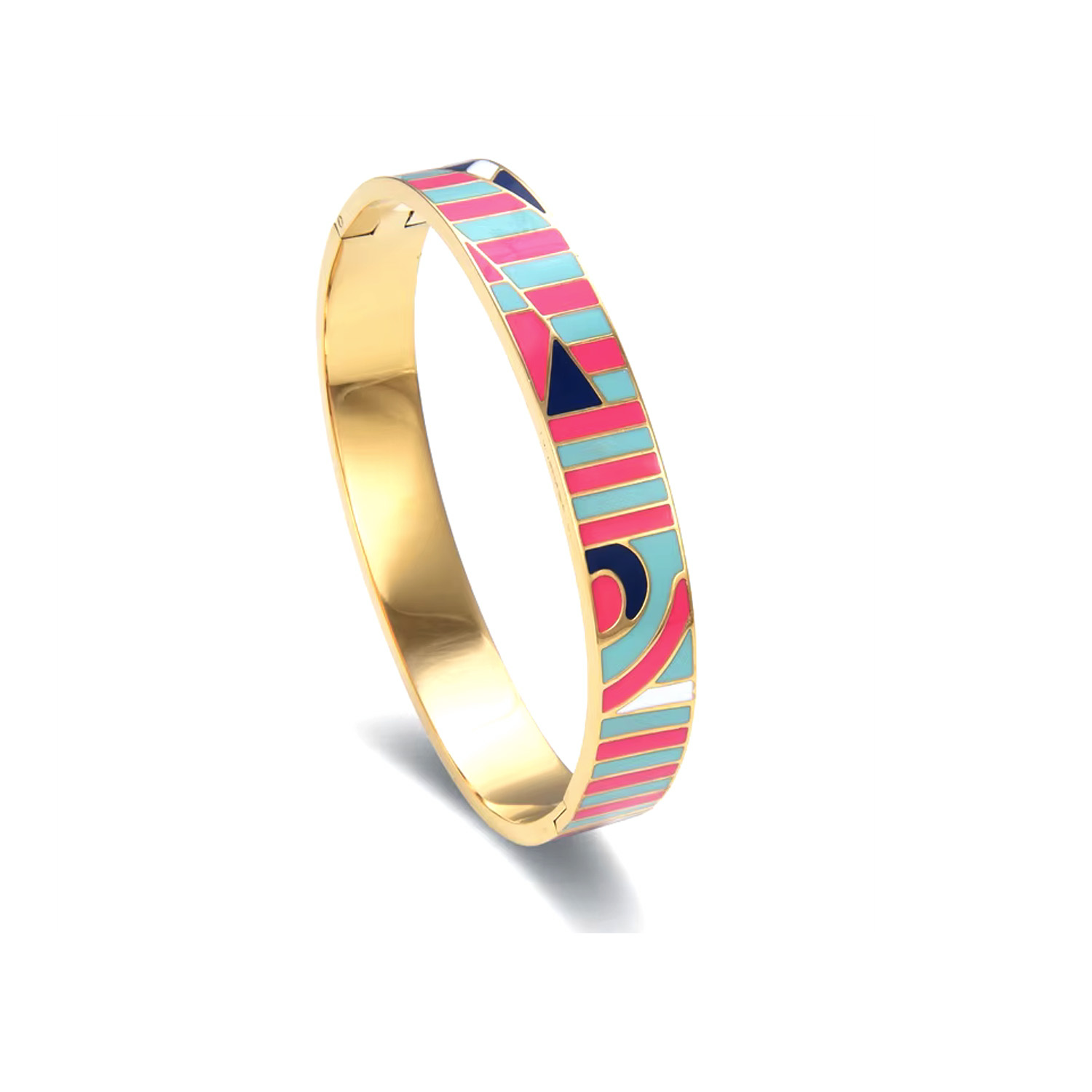 Bracelet jonc Acier inoxydable et cristaux or rose vif 19 – COEUR DE LION (fr