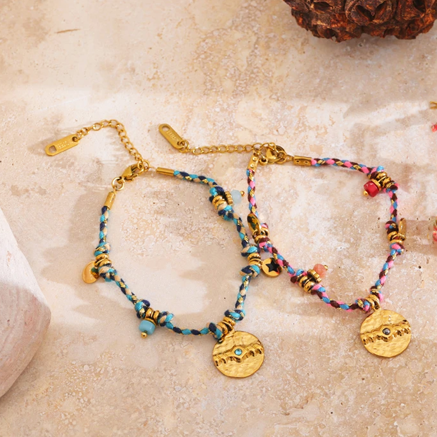 Bracelet-Ibiza-rose-medaille-acier-inoxydable-collier-bague-jonc-sautoir-broche-boucles-d-oreilles-creoles5