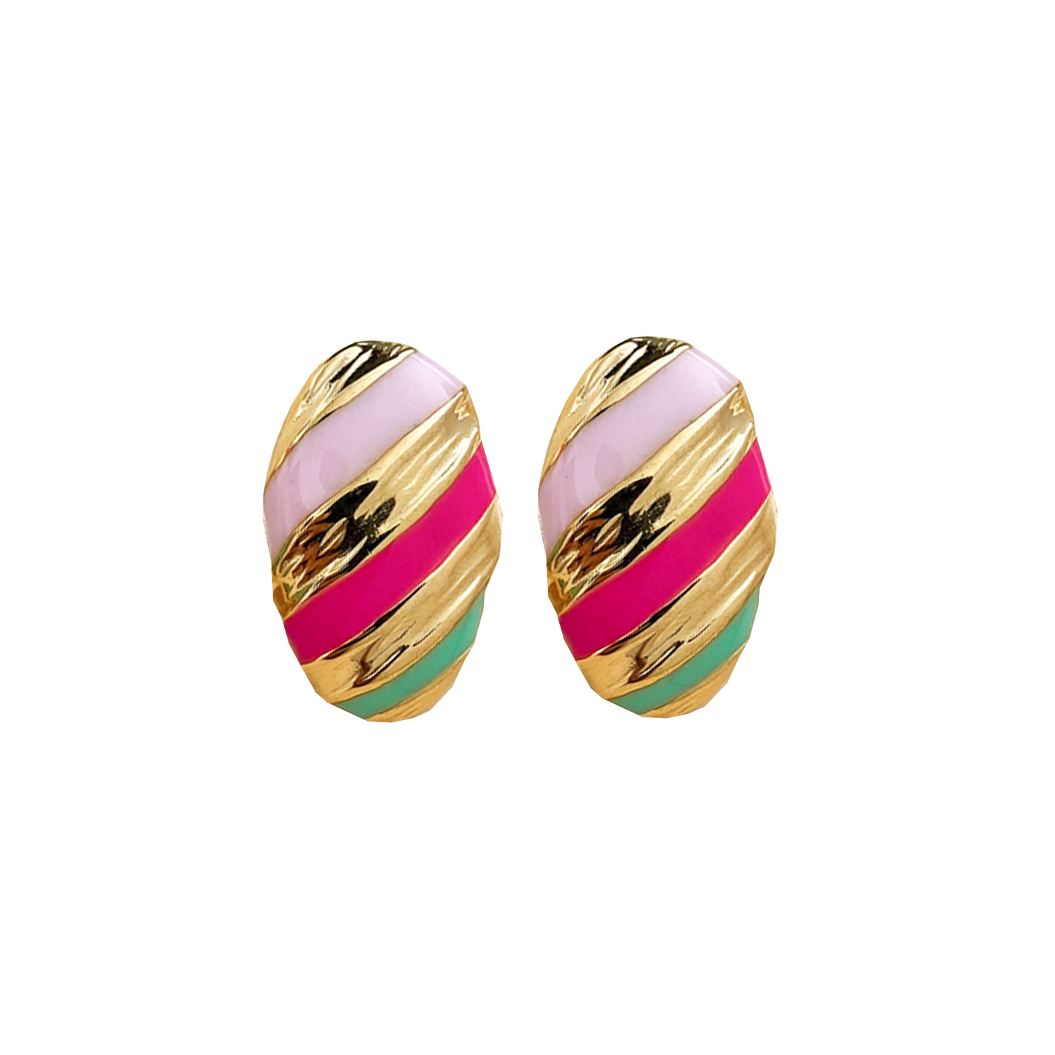 Boucles-d-oreilles-lucinda-Acier-inoxydable-email-rose-vert-Olympe-bijoux-bagues-colliers-sautoirs-joncs-bracelets-creoles3