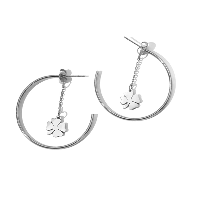 Créoles-trefle-argent-acier-inoxydable_Olympe-bijoux-Bagues-colliers-bracelets-joncs-creoles-earcuff-sautoir-bangle-broches
