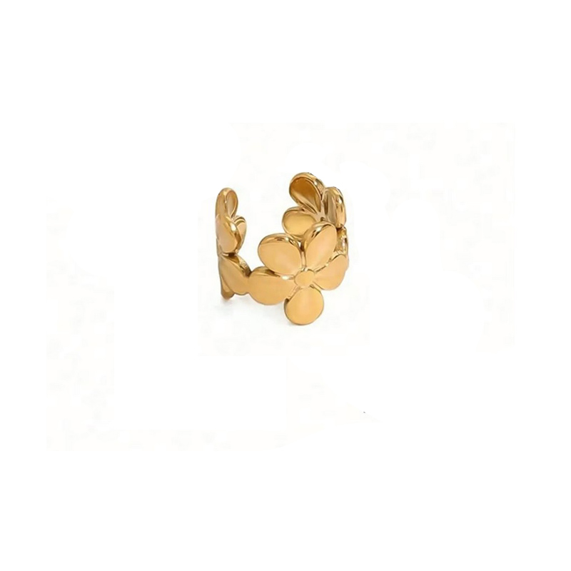 EArcuff Lisette fleur - Acier inoxydable - Olympe bijoux - bagues bracelets colliers joncs boucles doreilles faux piercing2