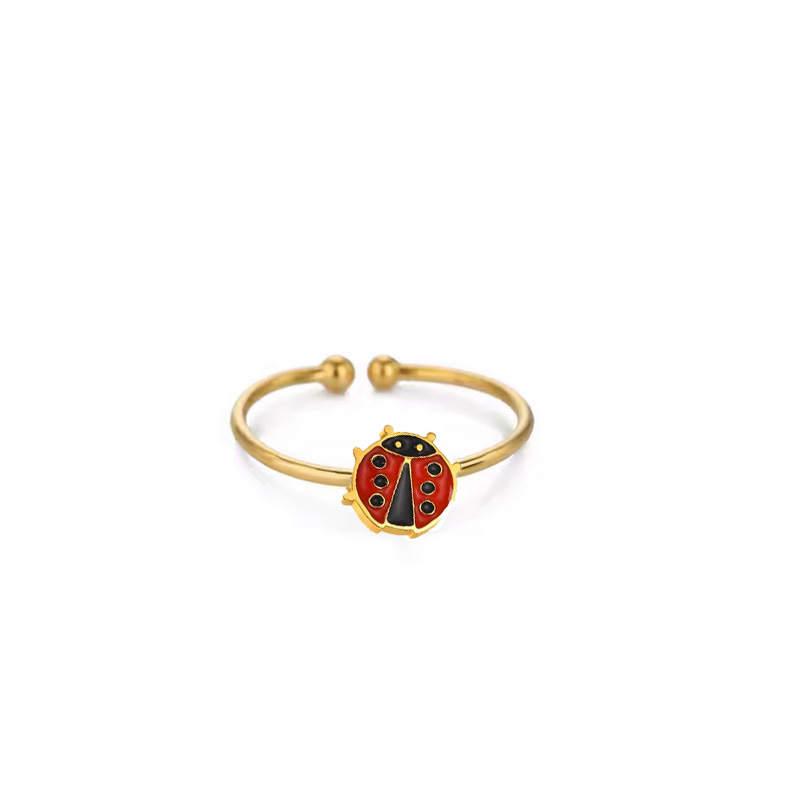 Bague enfant coccinnelle acier inoxydable - Olympe bijoux