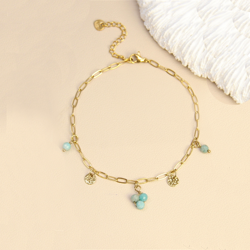 Chaine-de-cheville-Thallassa-Acier-inoxydable-perles-turquoise_Olympe-bijoux_bagues-bracelets-colliers-joncs-creoles-boucles-d-oreilles-earcuff