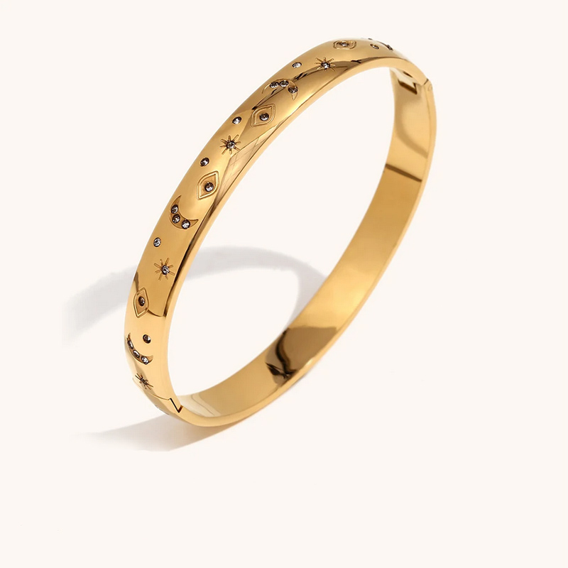 Jonc-astréa-Acier-inoxydable-lune-soleil-etoile-Olympe-bijoux-femme-bracelet