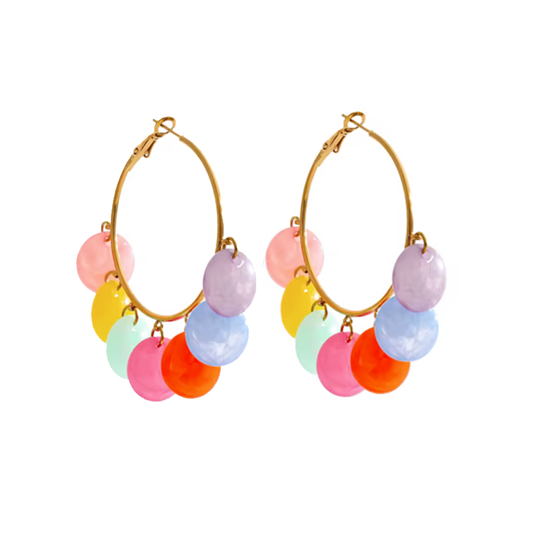 Boucles d oreilles créoles Luméa- Acier inoxydable - bijoux fantaisie femme - Olympe bijoux - boucles pendantes - earcuff - creoles3