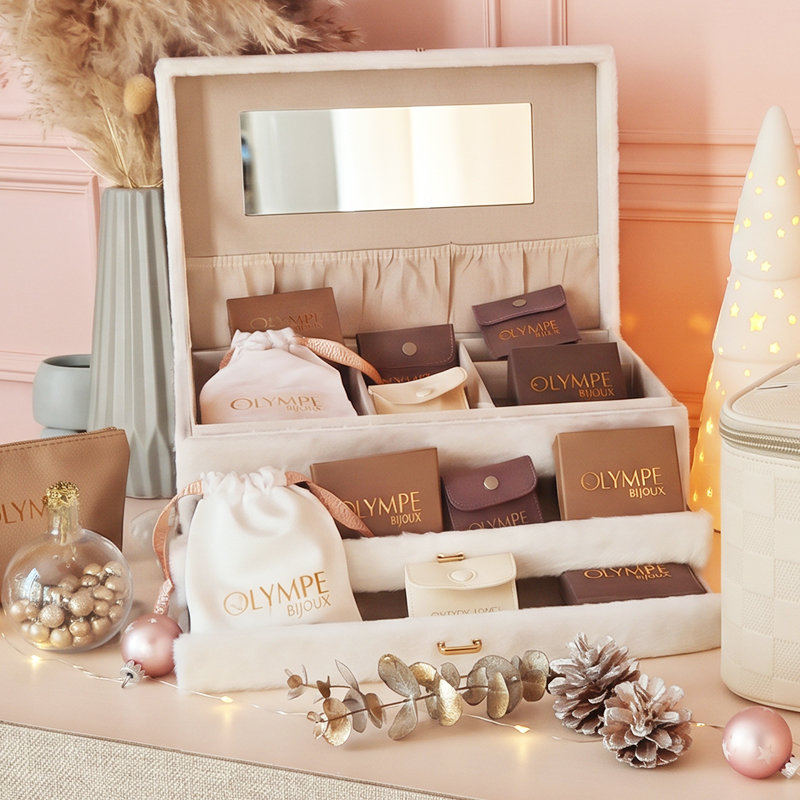 calendrier de lavent 12 cases bijoux fantaisie femme en acier inoxydable - Olympe bijoux