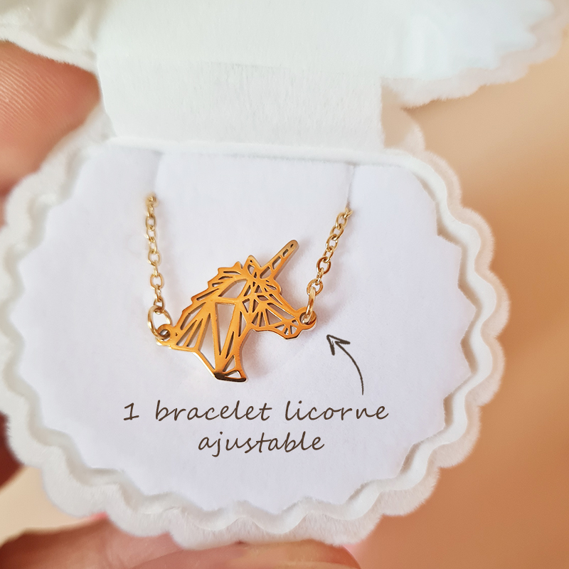 calendrier de lavent 12 cases enfant bijoux fantaisie en acier inoxydable - Olympe bijoux- bracelet licorne2
