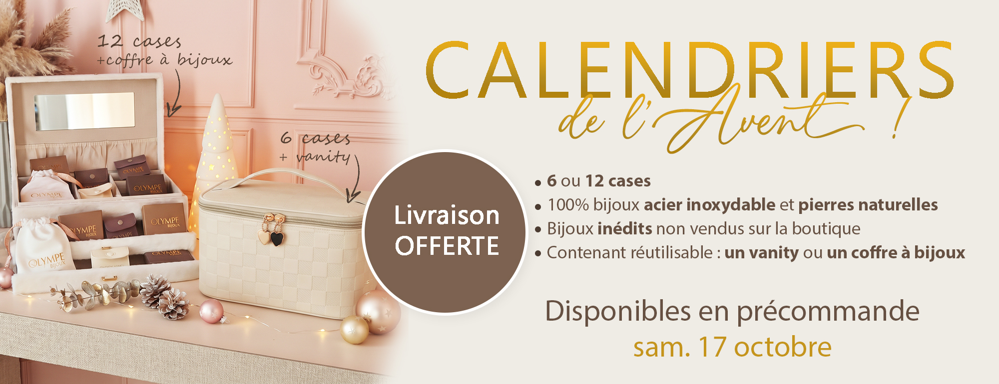 calendriers de l avent 2026 bijoux fantaisie pour femme en acier inoxydable pierres naturelles email