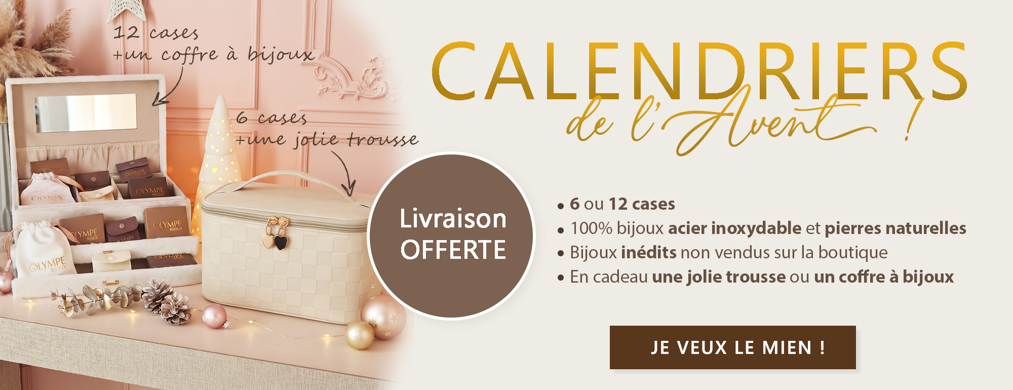 calendriers de l avent 2026 bijoux fantaisie femme acier inoxydable olympe bijoux