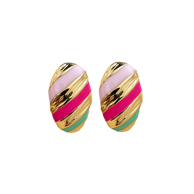Boucles-d-oreilles-lucinda-Acier-inoxydable-email-rose-vert-Olympe-bijoux-bagues-colliers-sautoirs-joncs-bracelets-creoles3