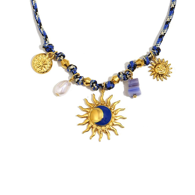 Collier-breloques-Azura-bleu-soleil-acier-inoxydable-Olympe-bijoux-bagues-bracelets-joncs-creoles-boucles-d-oreilles-earcuff