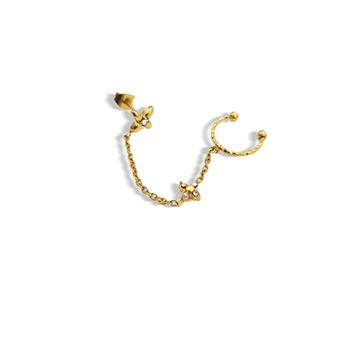 Mono-boucle-coeur-Chlorissa-Acier-inoxydable-zircon-Olympe-bijoux-cadeau-femme-boucles-doreilles-chaine-fleur