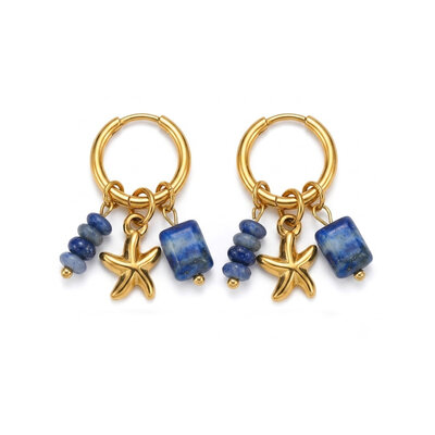 Boucles d oreilles Lorena- Acier inoxydable - bijoux fantaisie femme - Olympe bijoux - boucles pendantes - earcuff - creoles- boucles étoile
