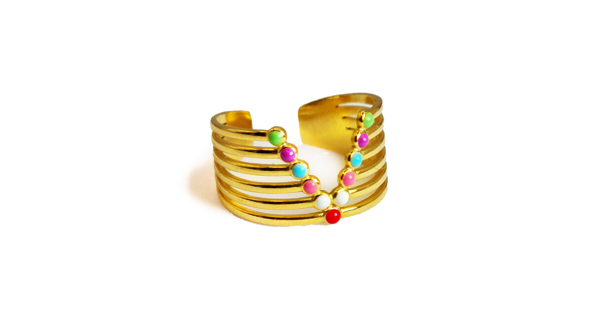 Coffret de bagues pour fille (lot de 5) multicouleur
