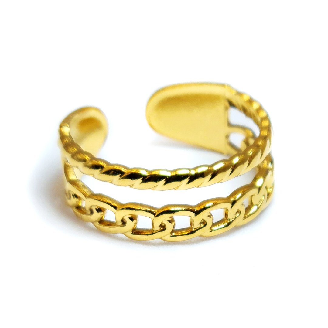 Ensemble Trois Bagues Ouvertes Argentées Perles Ronde Et Ovale