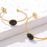 Créoles-boucles-d-oreilles-noir-Eleonor-Acier-inoxydable-Olympe-bijoux-bagues-colliers-joncs-bracelets-bangle