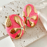 Boucles-d-oreilles-Loris-Acier-inoxydable-email-rose-Olympe-bijoux-bagues-colliers-sautoirs-creoles-bracelets-joncs